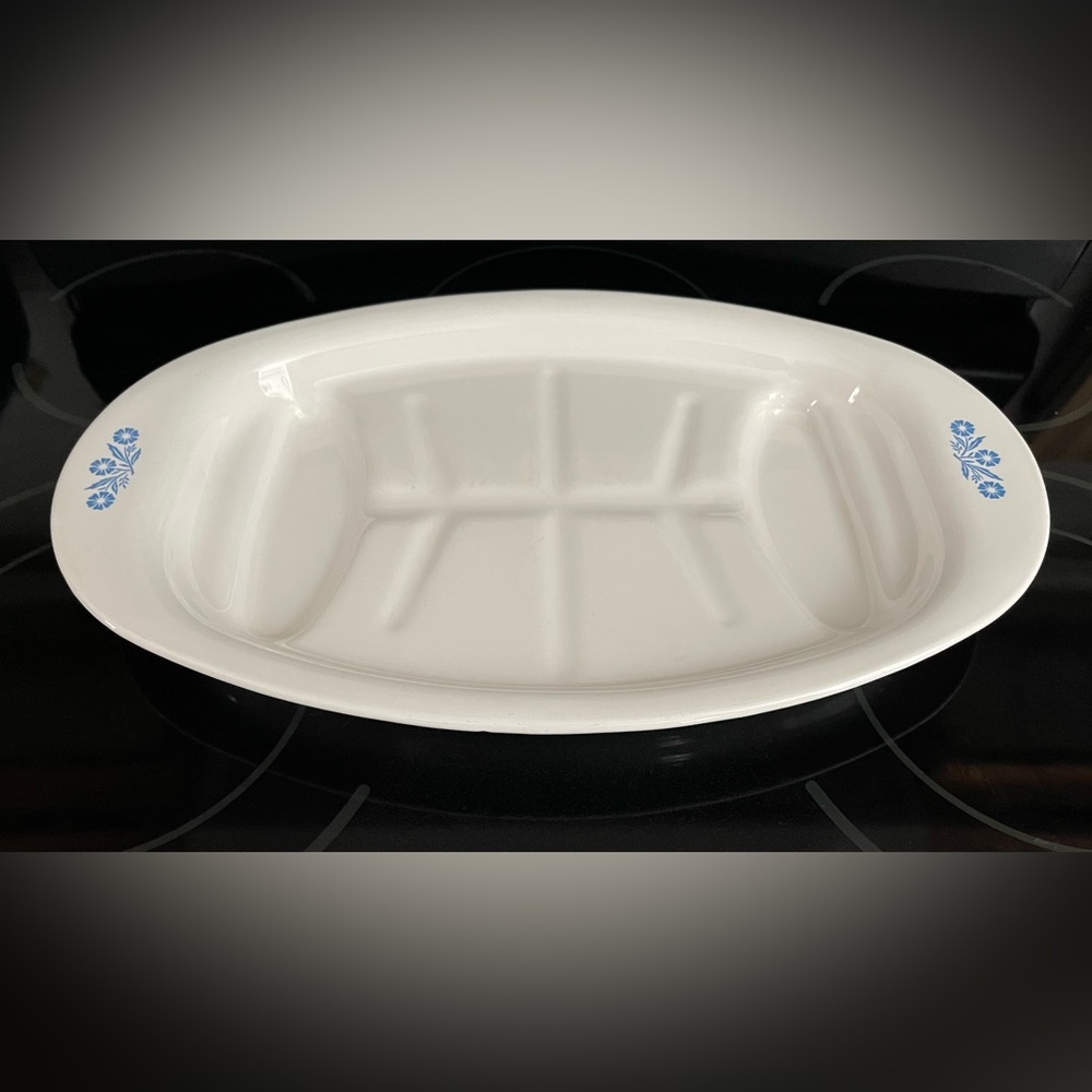 Corning Ware Blue Cornflower Meat Platter 16”